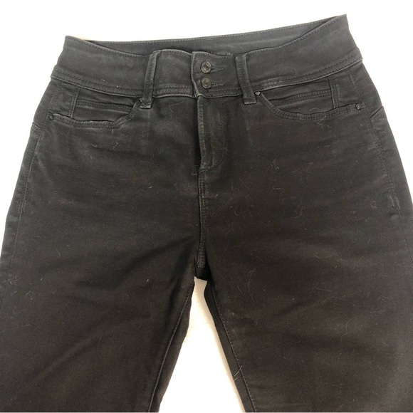 Bootlegger Black Push Up High Rise Double Button Skinny Jeans Size 26 - Picture 4 of 13
